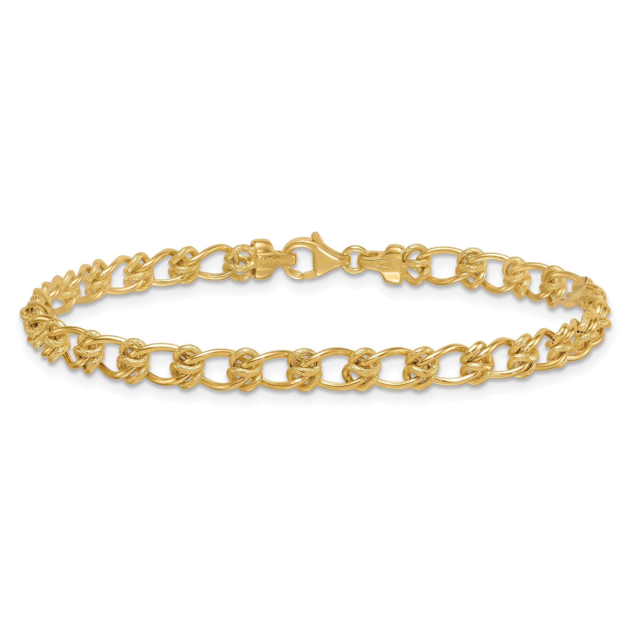 14K Polished and Textured 5.0mm Fancy Knot Link 17 Inch Necklace