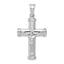 Sterling Silver 925 Polished 3D Latin Crucifix Rhodium-Plated Pendant