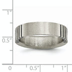 Grooved Brushed Wedding Band in Titanium, 6mm