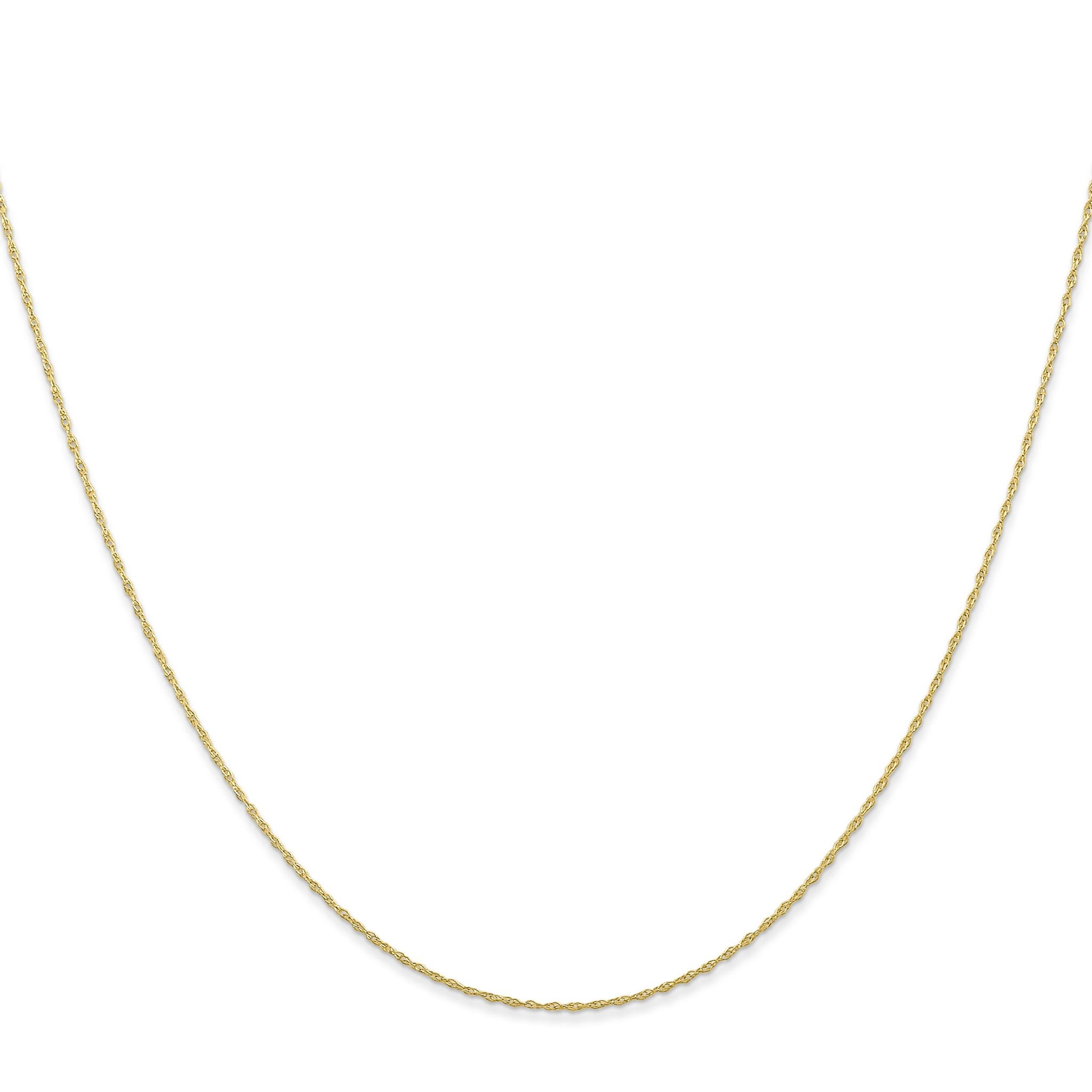 Rope Chain Necklace in 10K Yellow Gold, 0.5mm