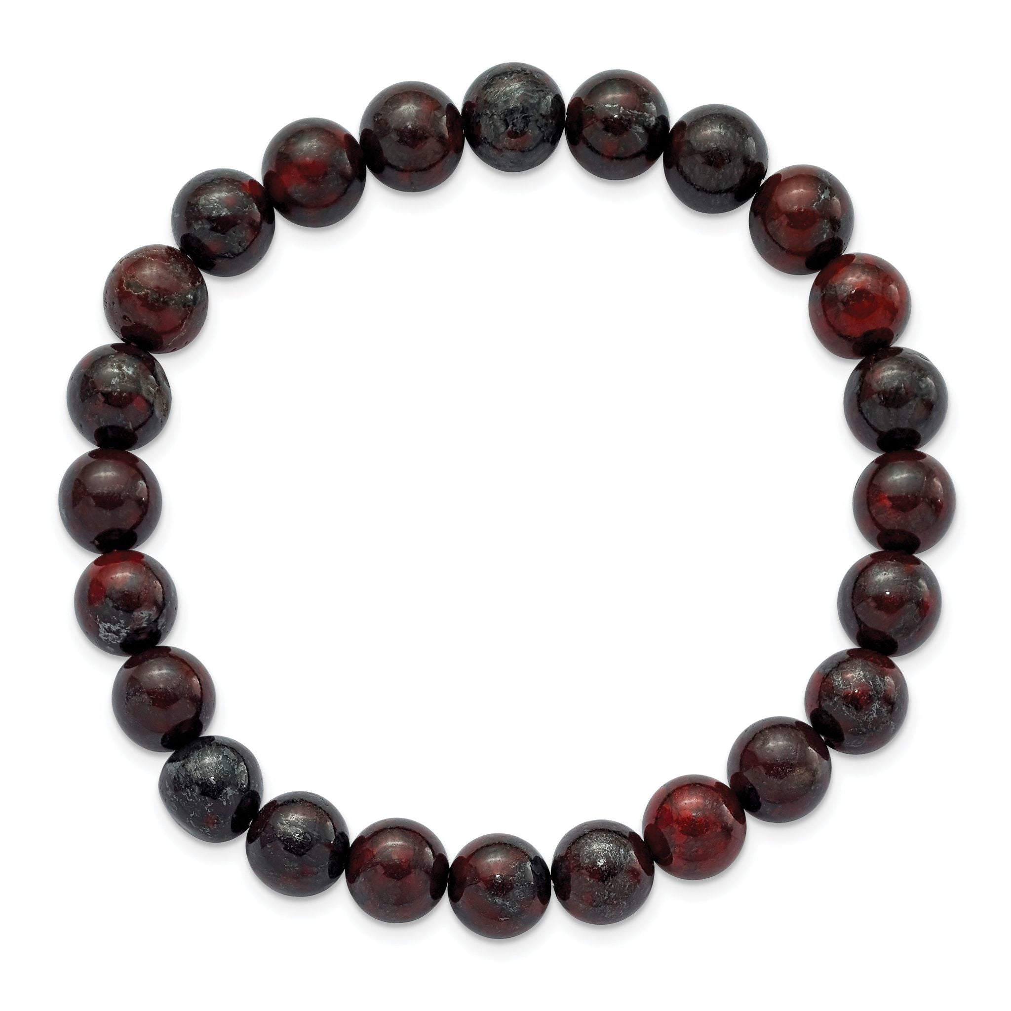 8mm Red Agate Beaded Stretch Bracelet Secondary image