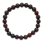 8mm Red Agate Beaded Stretch Bracelet