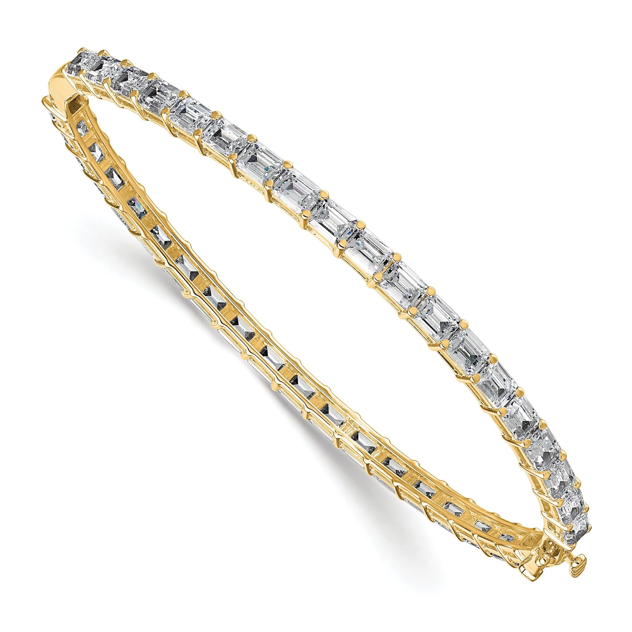 True Origin 14K Yellow Gold 7 5/8 carat Lab Grown Diamond VS+ F+ 7.5 in Complete Bangle Main image