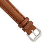 Havana Smooth Leather Watch Band in Silver-Tone Buckle, 6mm