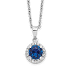 Sophia Jewelers Sterling Silver 20 Stone CZ Necklace with Extender