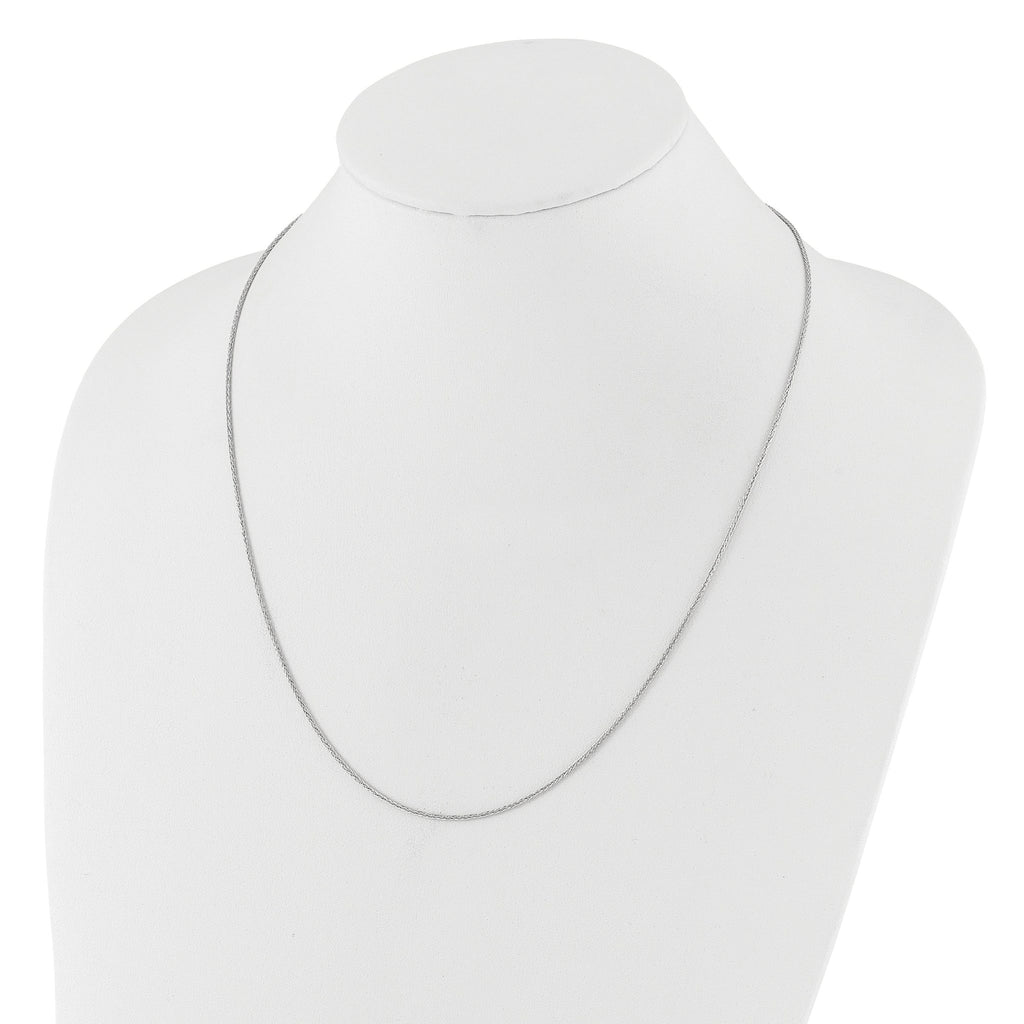 1.4mm 14K White Gold Wheat Chain