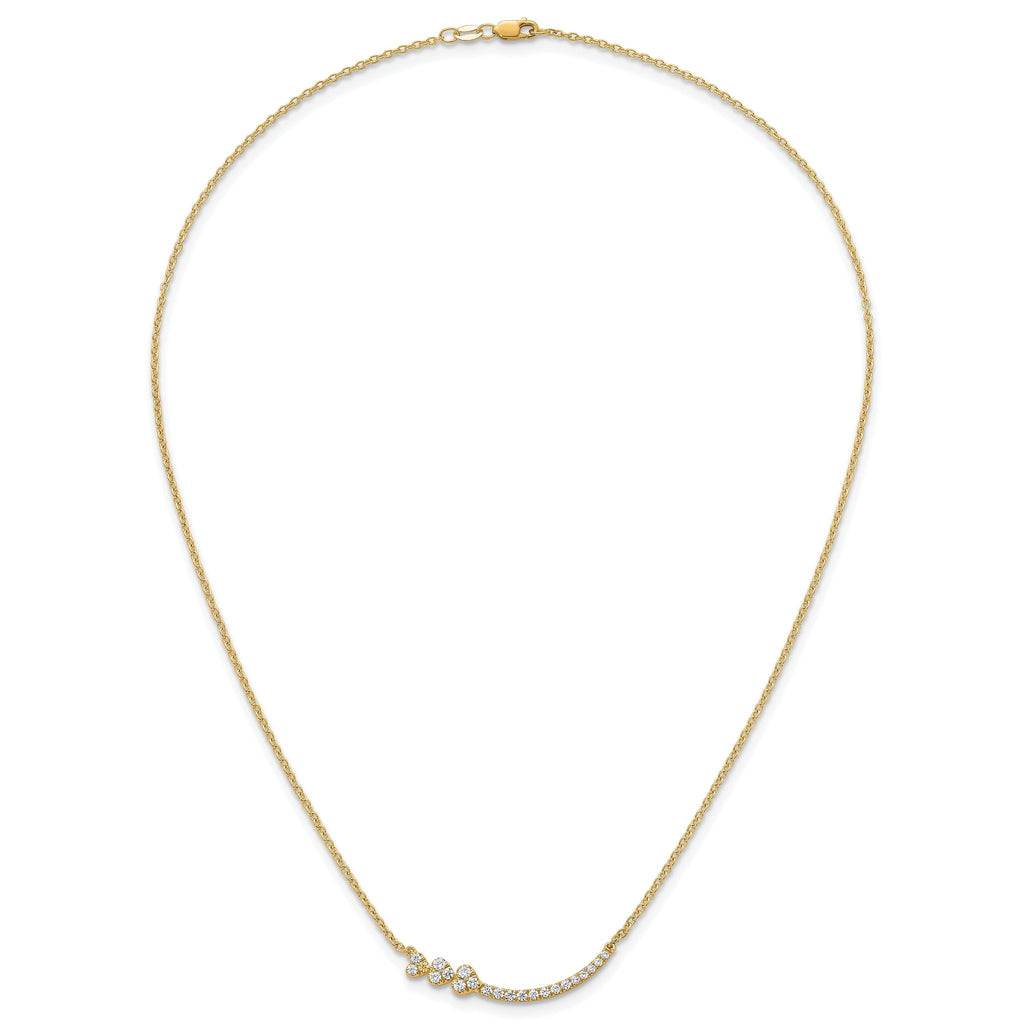 14k 3/8 carat Lab Grown Diamond VS+ F+ Complete 18 inch Fashion Hearts Bar Necklace