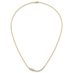 14k 3/8 carat Lab Grown Diamond VS+ F+ Complete 18 inch Fashion Hearts Bar Necklace
