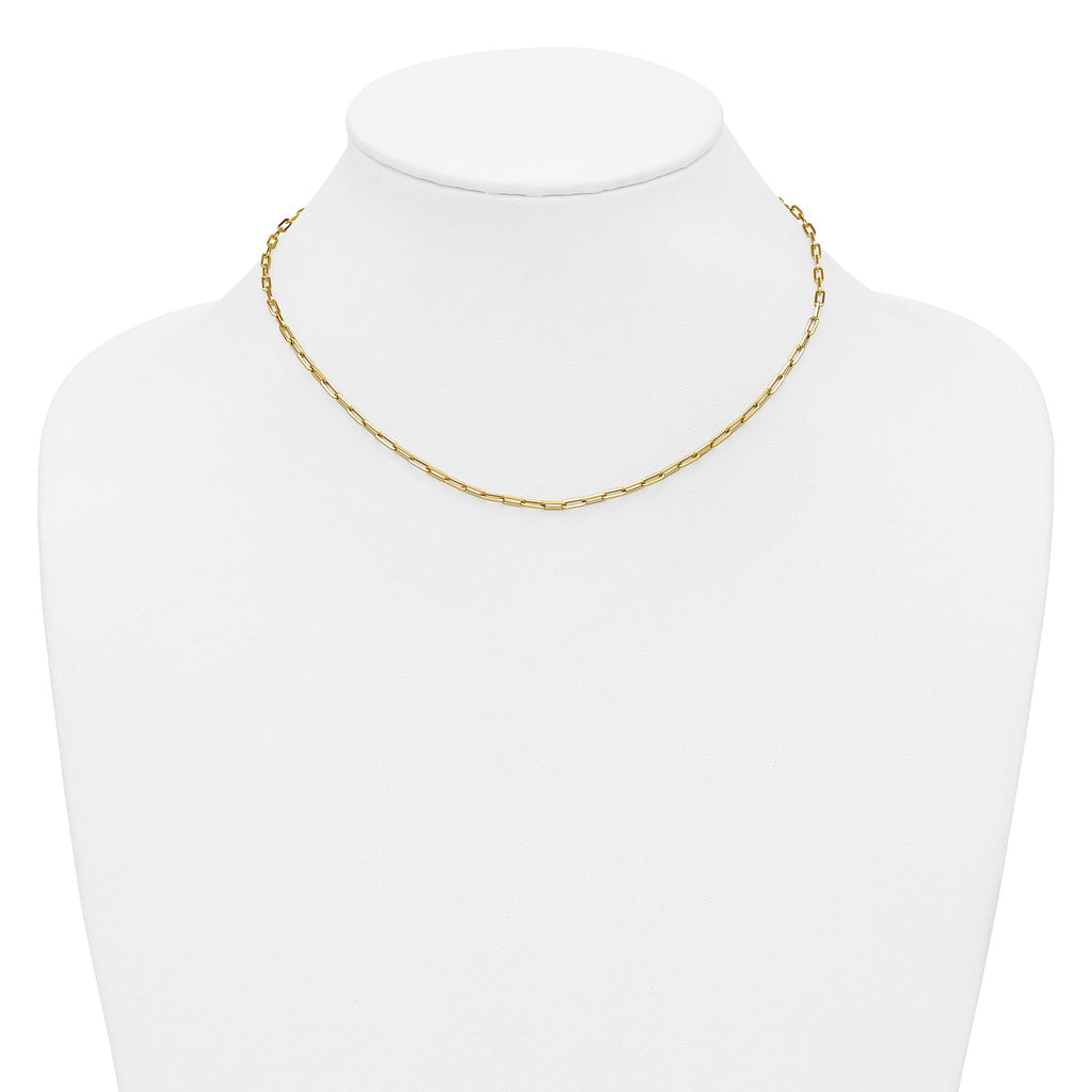 14K Polished Paperclip Necklace