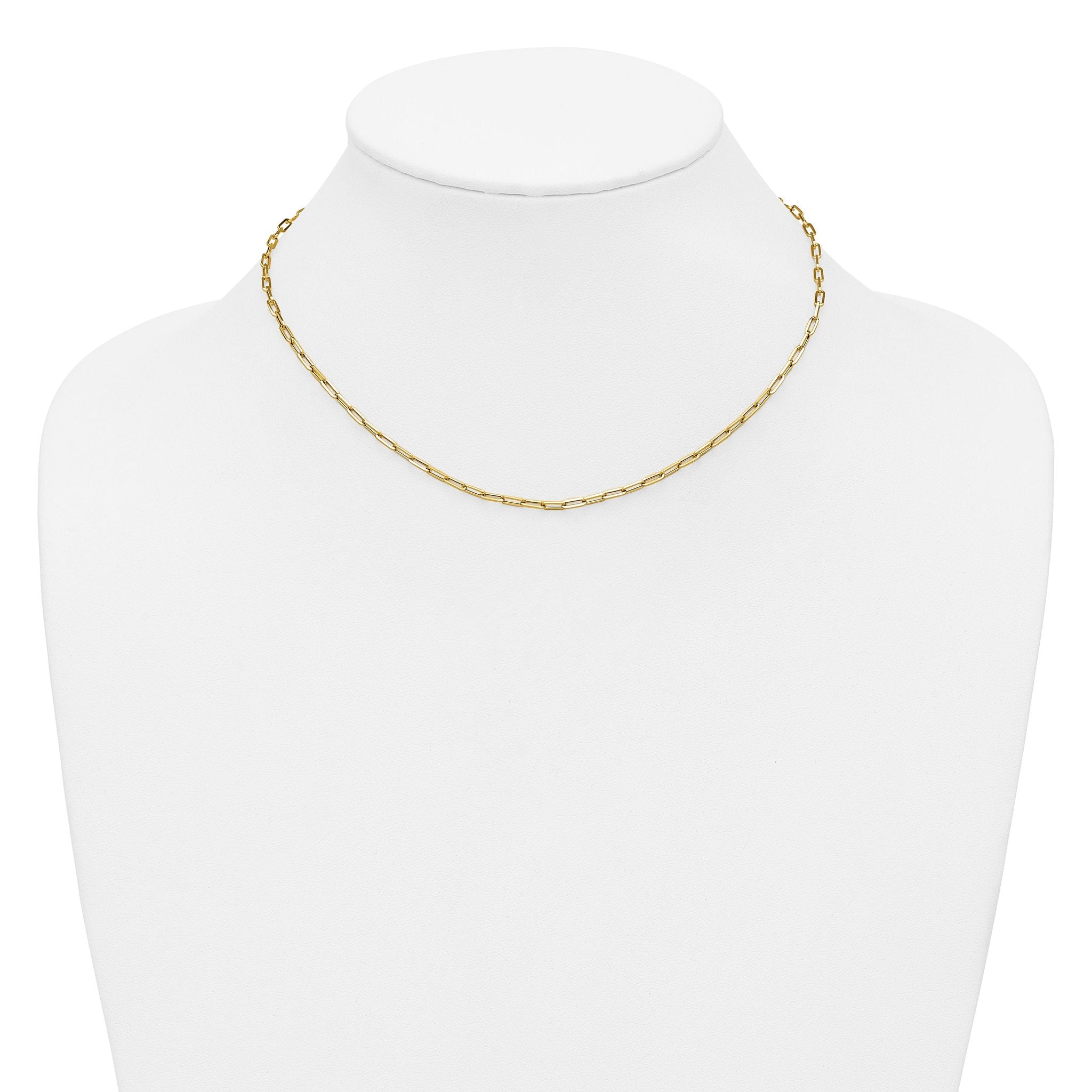 14K Polished Paperclip Necklace