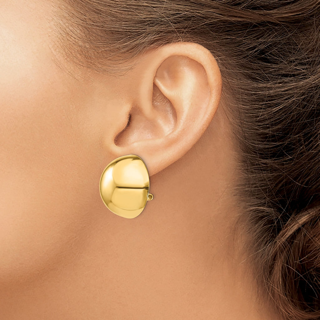 14k Omega Clip 24mm Half Ball Non-pierced Earrings