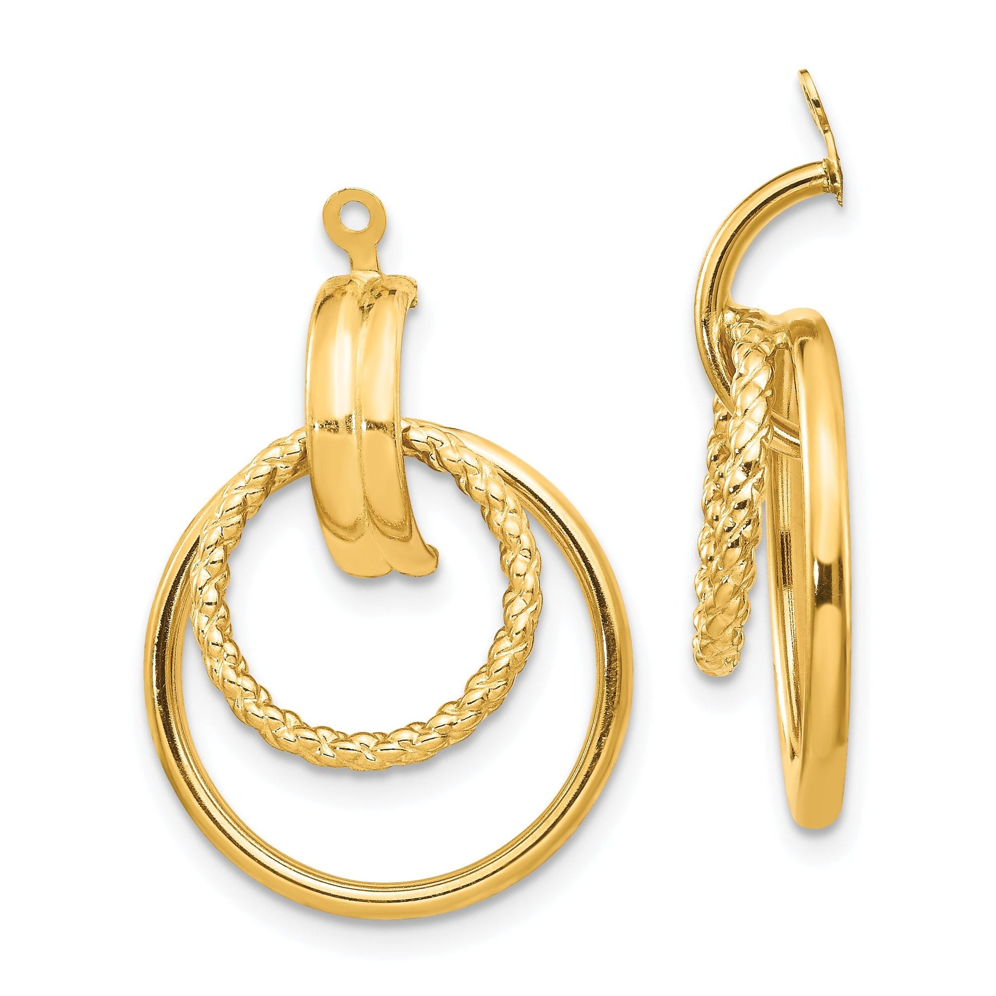 14K Yellow Gold Polished Twisted Earring Jackets for Women Main image