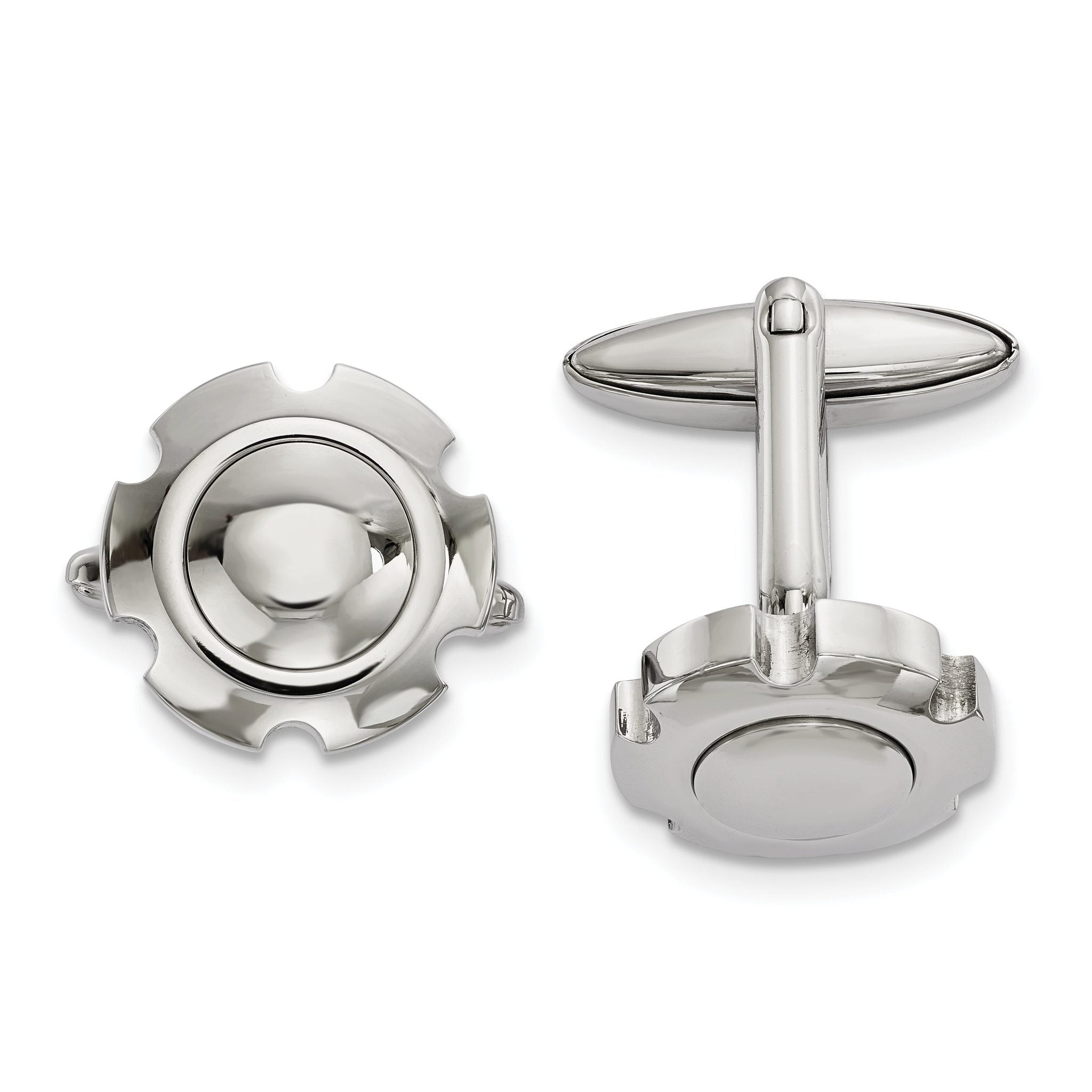 Polished Stainless Steel Cuff Links Main image