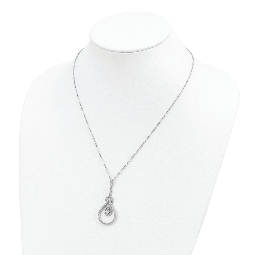 Brilliant Embers 925 Sterling Silver CZ Necklace with Extender