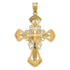 14K Two-Tone Gold Diamond-Cut Crucifix Pendant by Sophia Jewelers