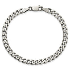 Sterling Silver Antiqued 6.0mm Curb Chain