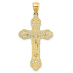 14K Two-tone Crucifix W/ Scrolled Tips Charm