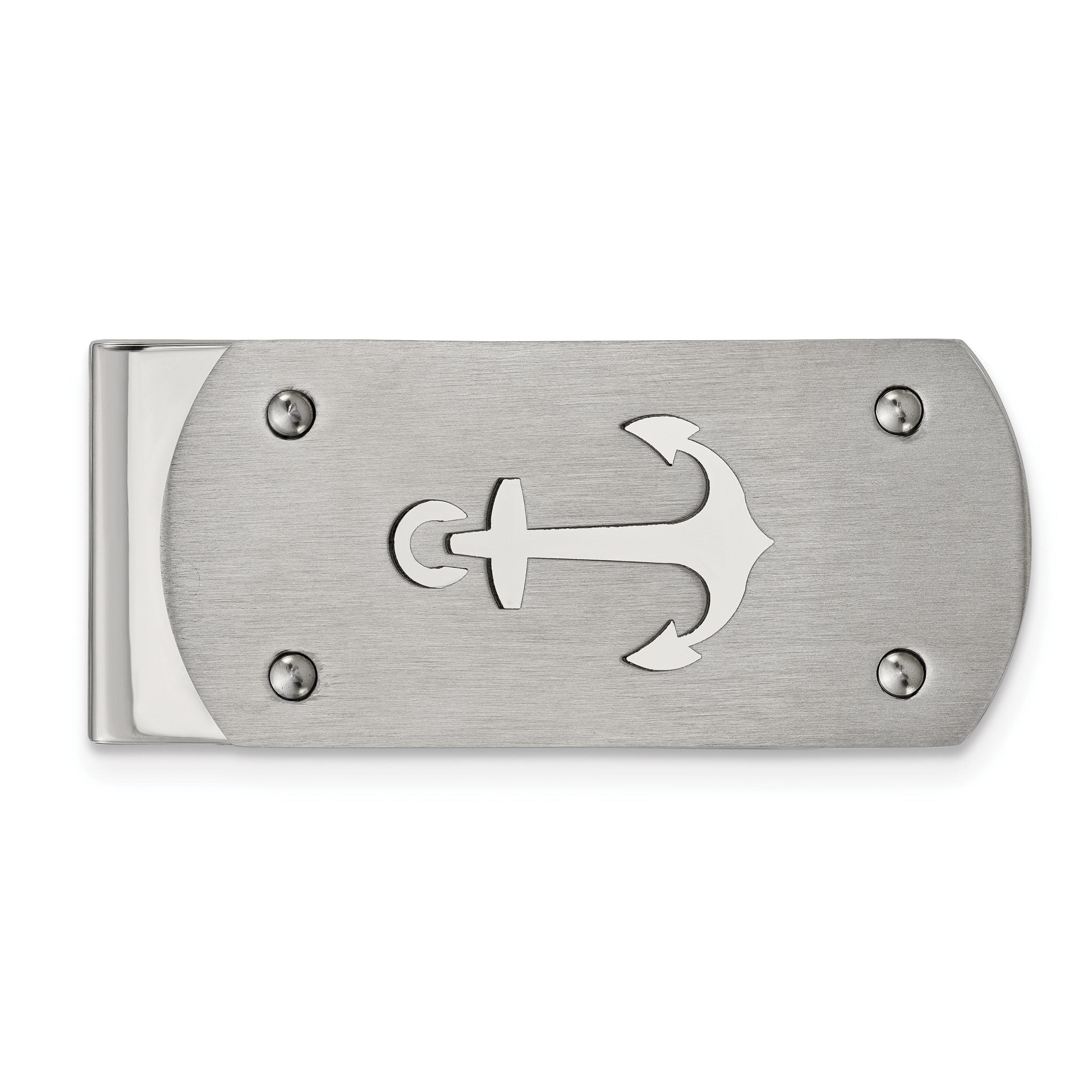 Chisel Stainless Steel Brushed and Polished Anchor Money Clip