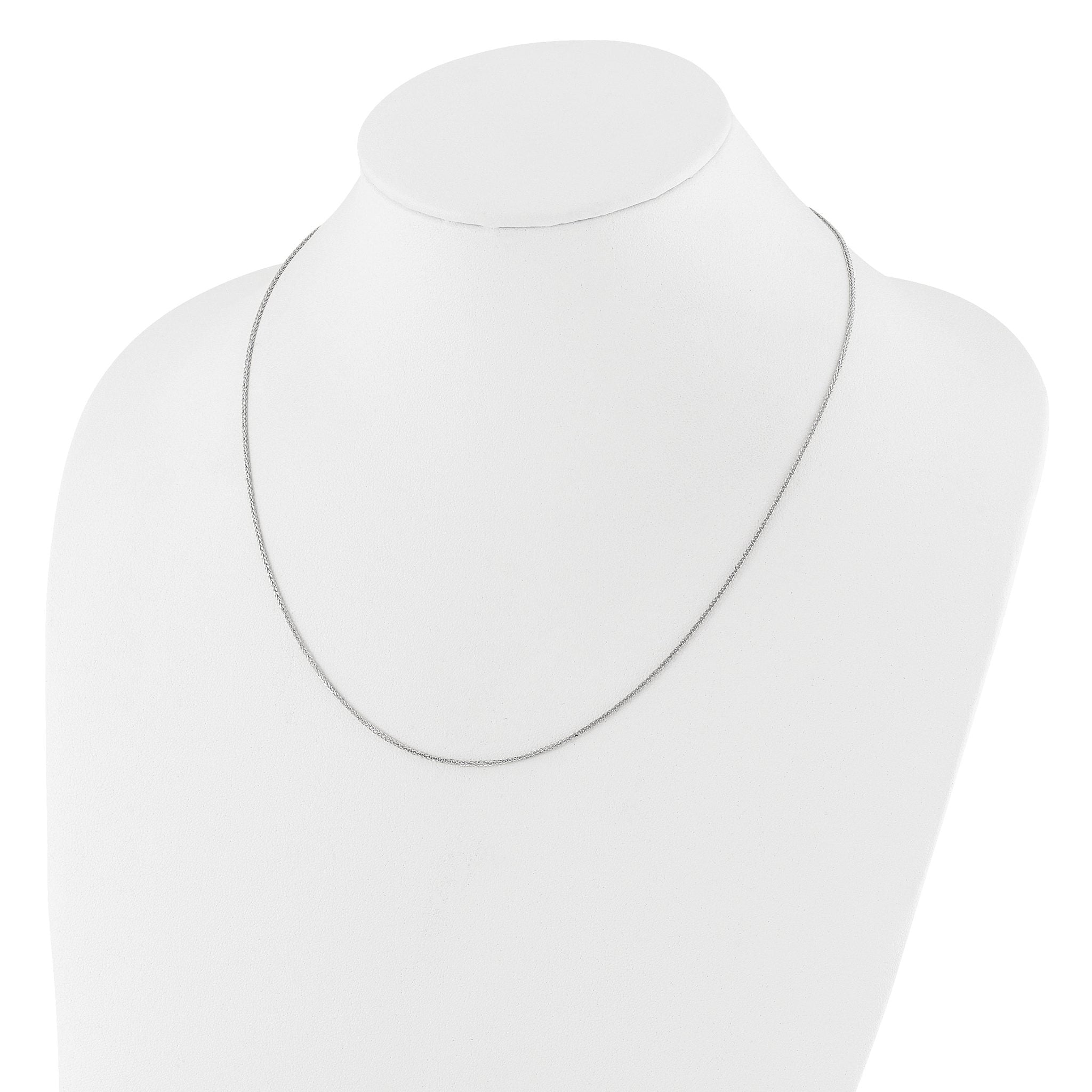 14K White Gold Adjustable 1mm Quadra Wheat Chain