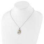 Sophia Jewelers Sterling Silver & Gold-Plated Butterfly Necklace with CZ Elegance