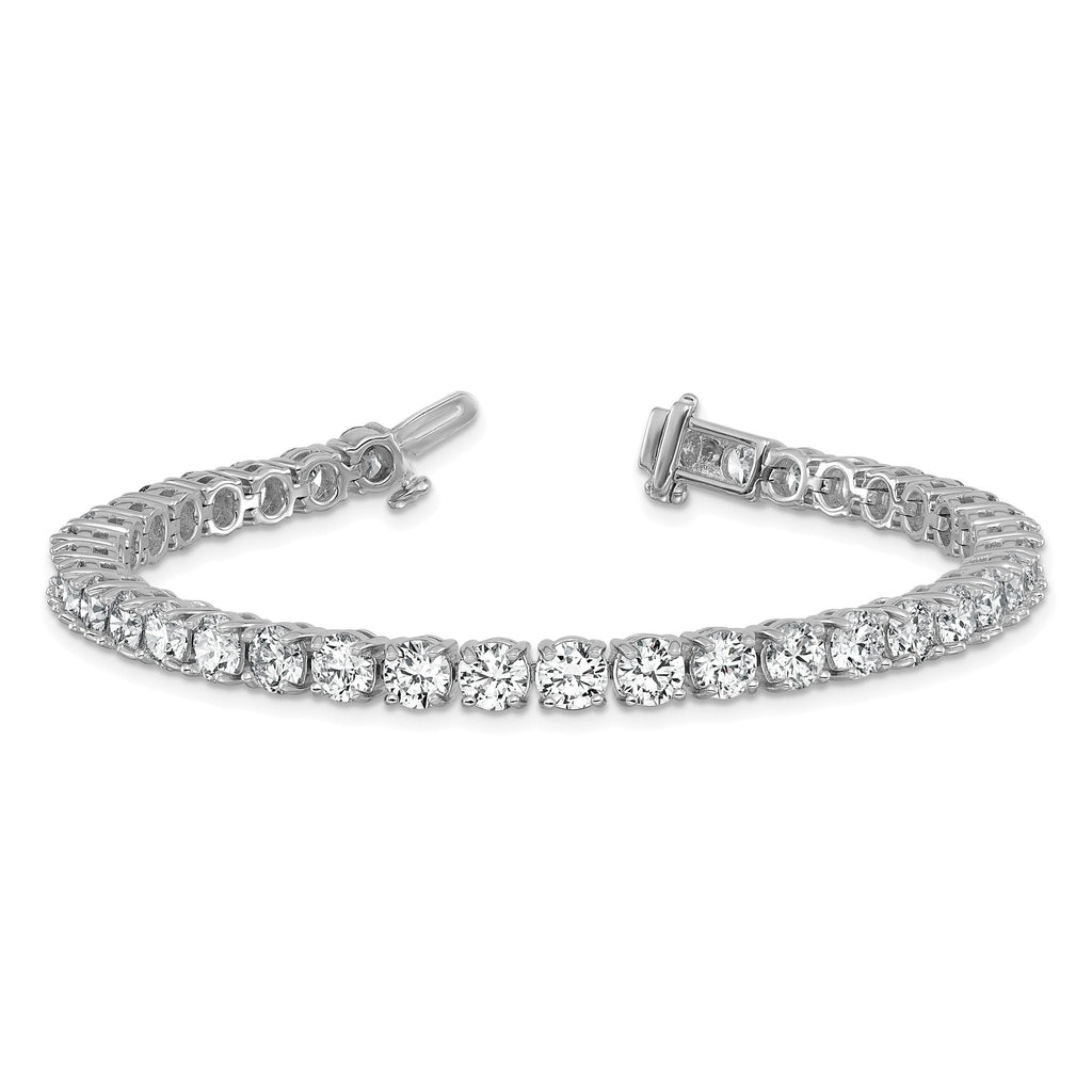 14k White Gold  14 carat Lab Grown Diamond VS+ F+ Complete Tennis Bracelet