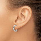 Stainless Steel Polished C-Hoop Earrings for Women