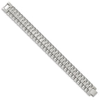 Stainless Steel Brushed and Polished Heavy Link Bracelet for Men