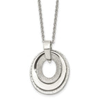Three-Piece Moveable Ovals Necklace in Stainless Steel