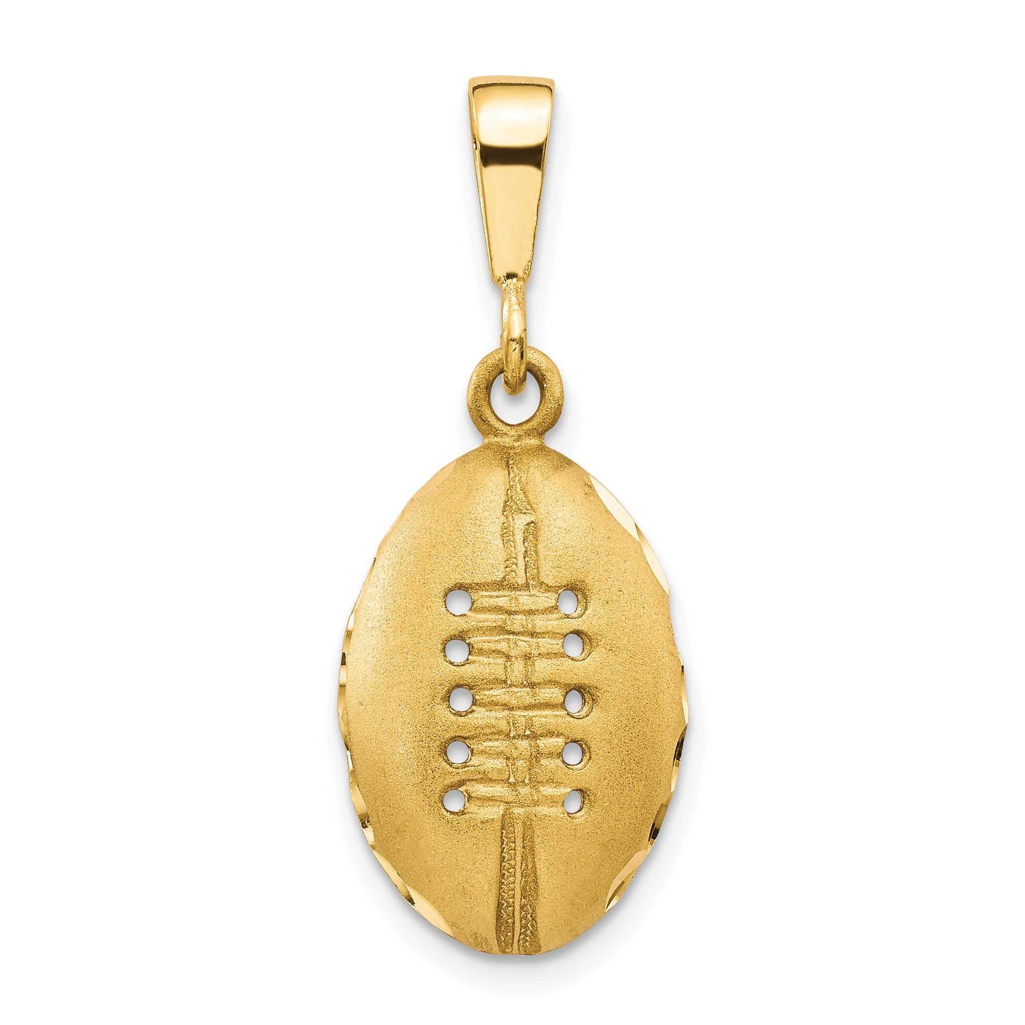 10K Gold Polished Football Charm Solid Pendant for Sports Fans Main image