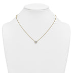 14k 1 carat Certified Lab Grown Diamond VS+ F+ Oval Complete 18 inch Bezel Set Necklace