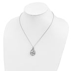 Sentimental Expressions Sterling Silver Rhodium-plated White Agate CZ Dew of Heaven 18in Necklace