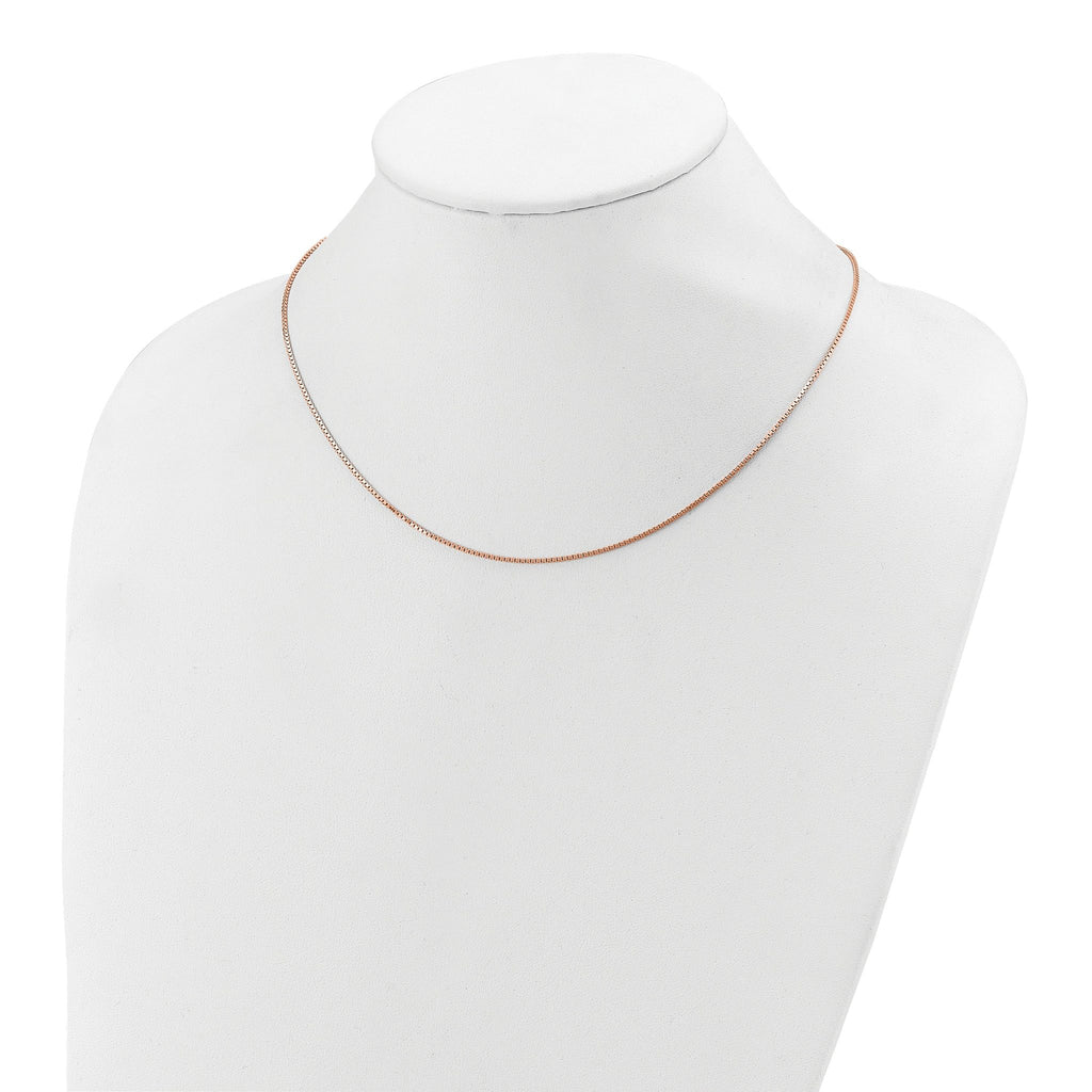 Box Chain in Rose Gold-Plated Sterling Silver, 1.1mm