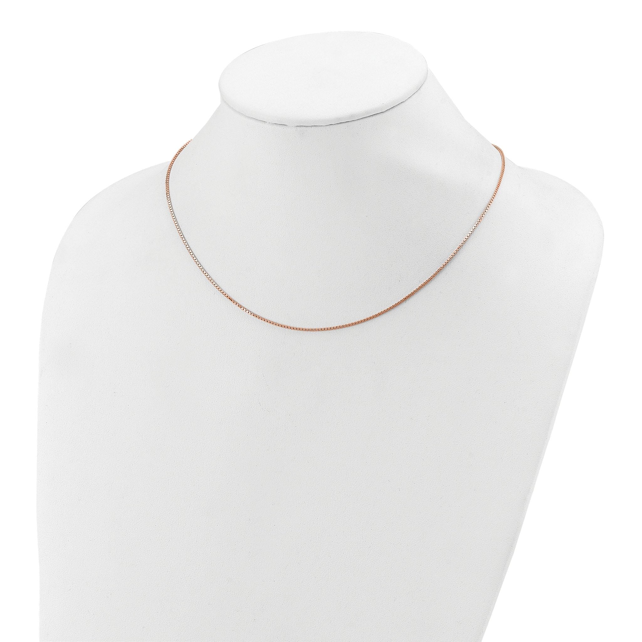 Box Chain in Rose Gold-Plated Sterling Silver, 1.1mm