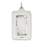 Sterling Silver 925 St. Christopher Medal with Antiqued Brushed Finish