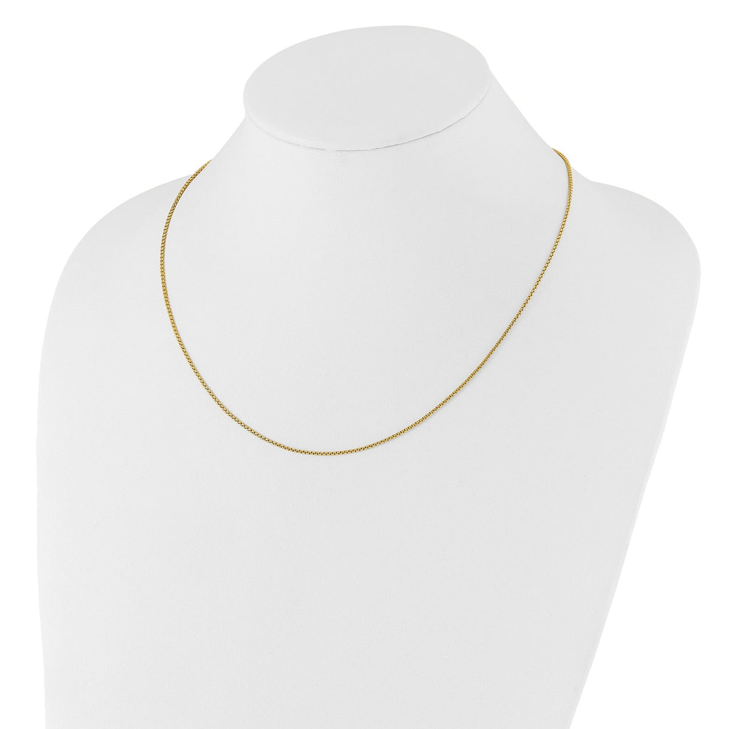 Adjustable Round Box Chain in 14K Yellow Gold, 1.35mm