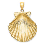 14K Textured Scallop Shell Charm