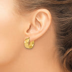 14K Polished 7.7mm Round Hoop Earrings
