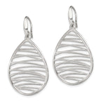 Sophia Jewelers Sterling Silver 925 Teardrop Dangle Earrings with Polished Textured Finish