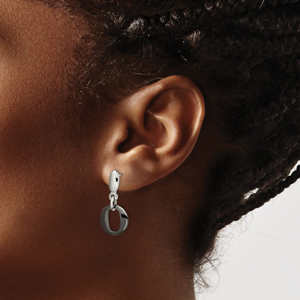 Stainless Steel Ceramic Polished Drop Dangle Earrings for Women