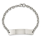 Stainless Steel Polished Cable Chain ID Bracelet