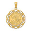 14K Gold Saint Michael Medal Pendant with Polished Satin Finish