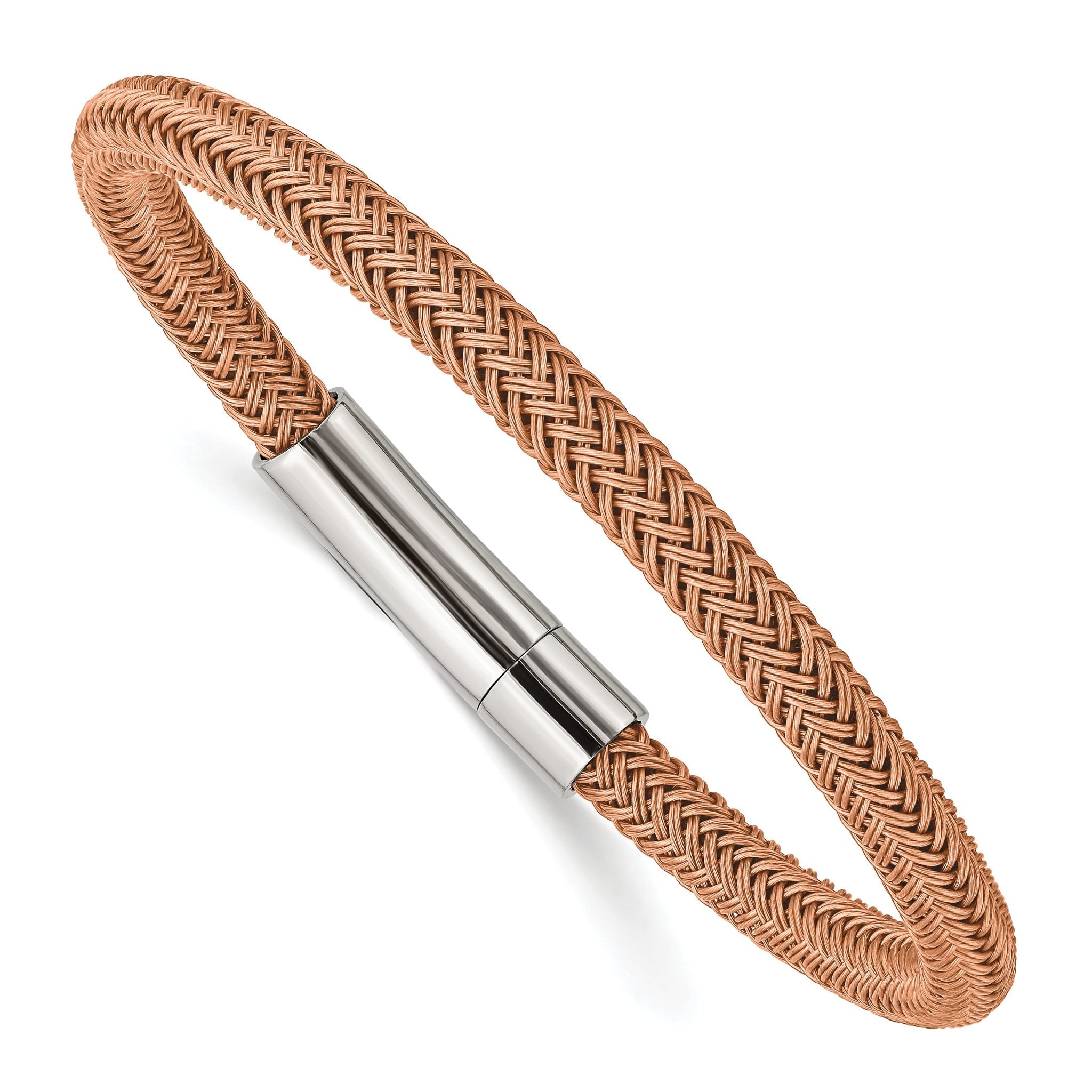 Stainless Steel Polished Rose Wire Bracelet