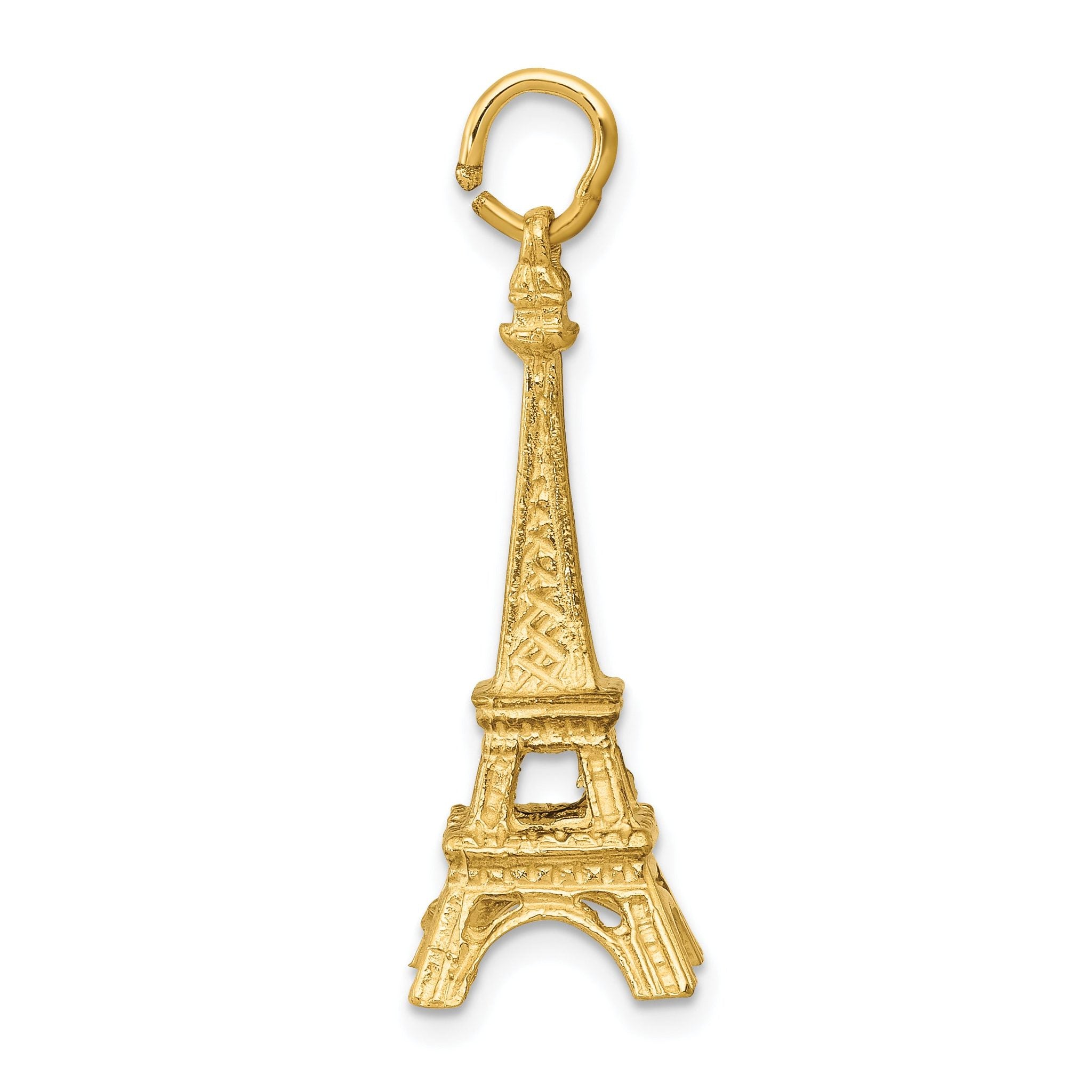 14K Gold 3D Eiffel Tower Charm Elegant Themed Jewelry by Sophia Jewelers Secondary image