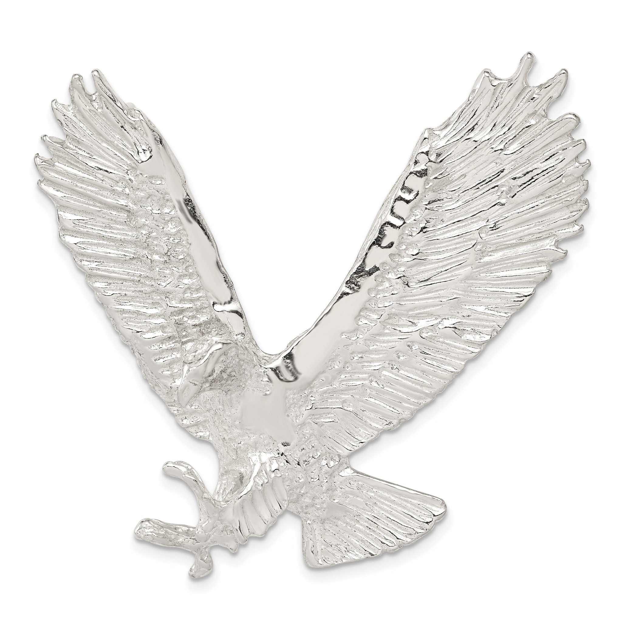 Sterling Silver 925 Eagle Pendant with Textured Polished Finish for Men Main image