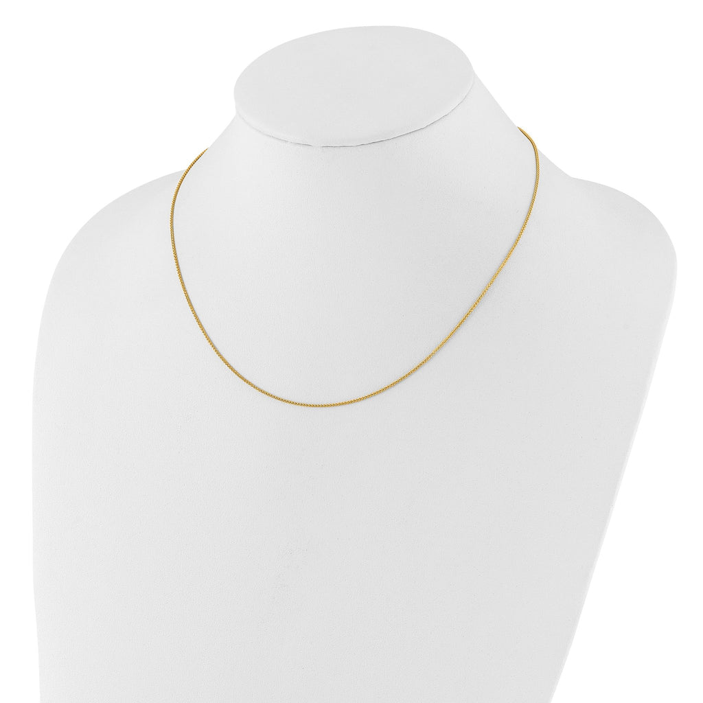14K 1mm Spiga 1in+1in Adjustable Chain