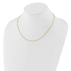 14K 1mm Spiga 1in+1in Adjustable Chain