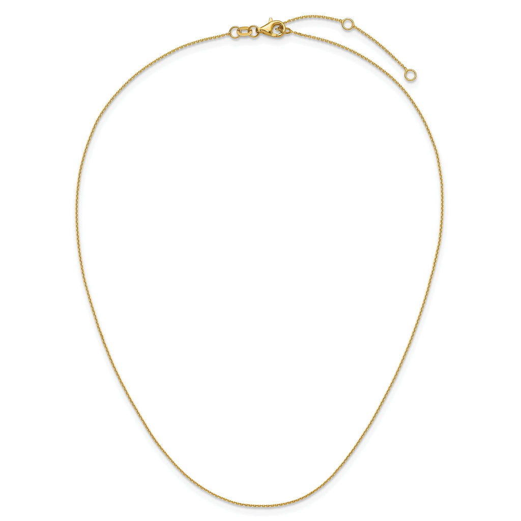 Diamond-Cut Square Cable Adjustable Chain in 14K Yellow Gold