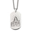 Etched Jesus Dog Tag Necklace in Stainless Steel, 24"