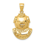 14K Gold MenÃÂ¢Ã¢âÂ¬Ã¢âÂ¢s Diver Helmet Pendant Solid Casted Unique Design