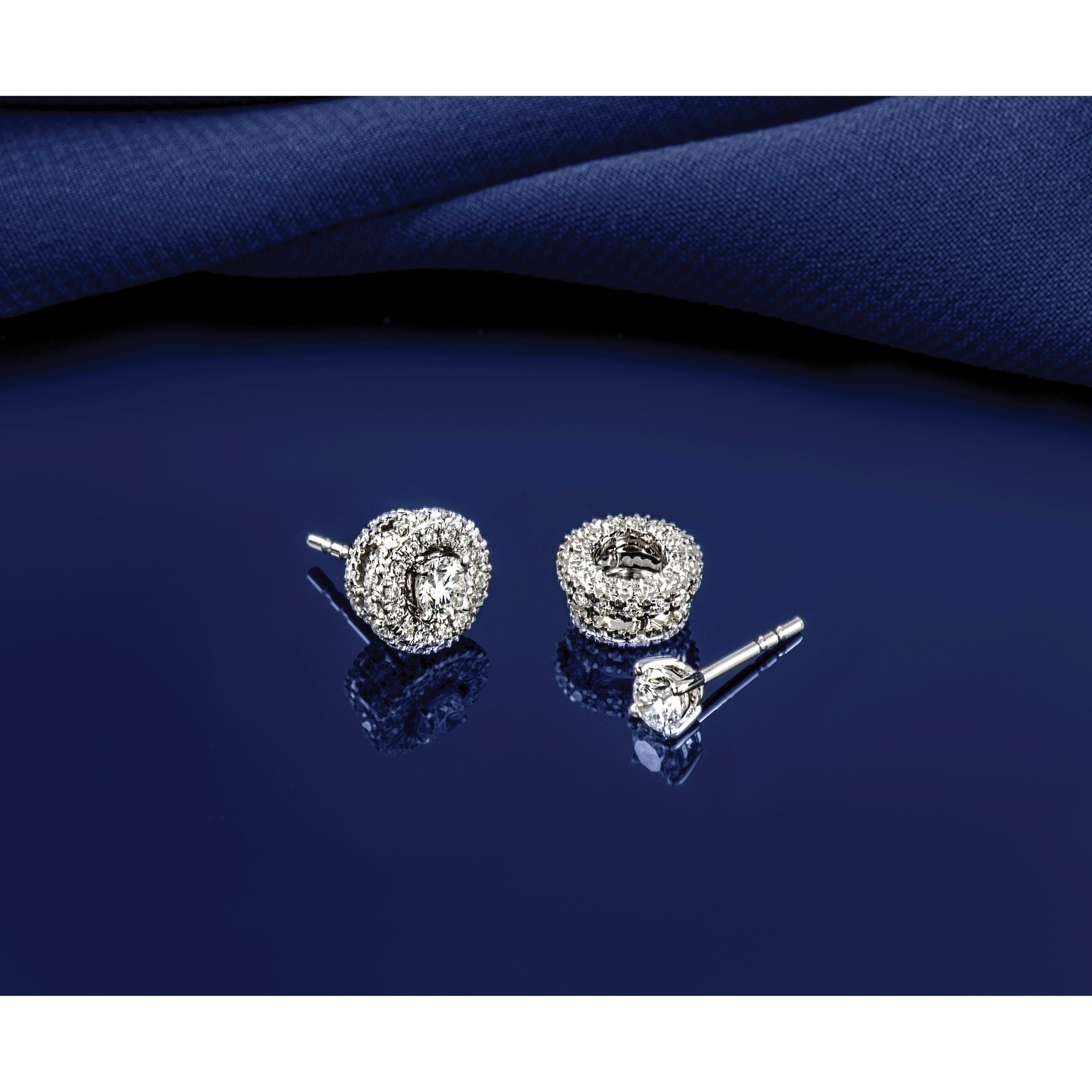 10K White Gold 3/4 ct Lab-Created Diamond VS+ F+, 4-Prong Stud Earrings